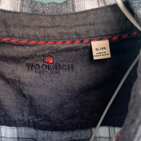 EUC Woolrich Black, Grey, & White Plaid 100% Cotton Flannel Shirt-Men's Size XL - Picture 6 of 6